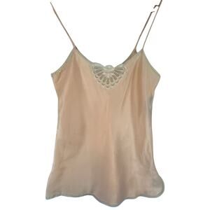 Fernando Sanchez VTG 70s Silk Camisole Lace WOMENS SZ SMALL Silk Blend Pink READ
